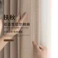 New double-sided chenille cotton linen blackout curtains - premium style for bedroom, living room, balcony - vintage-inspired ready-made curtain fabric