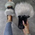 Amazon export one-character plush home cotton slippers women's autumn and winter new fashion outwear fur slippers wholesale