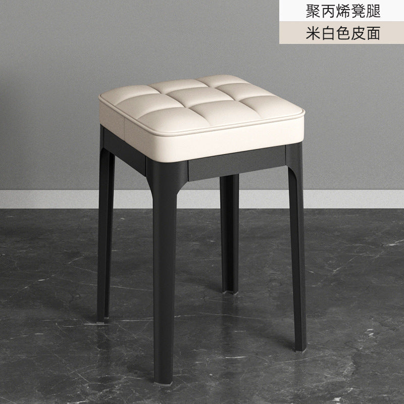 Stackable dining table and stool, modern casual bar back chair, for home scandinavian plastic dining chair, soft bag makeup stool