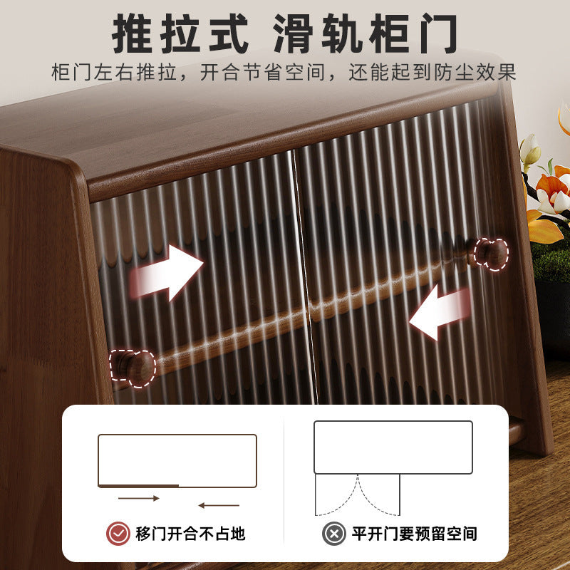 Solid wood desktop cosmetics storage box rack countertop sundries storage cabinet desk figure display finishing cabinet