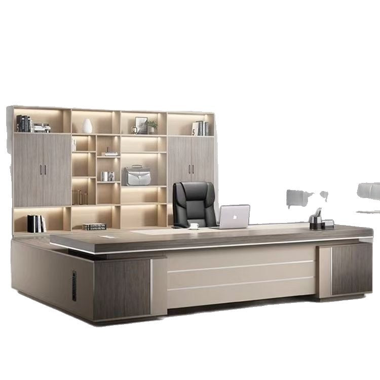Luxury executive desk and chair set - modern minimalist ceo desk for managers and executives - leadership office computer desk