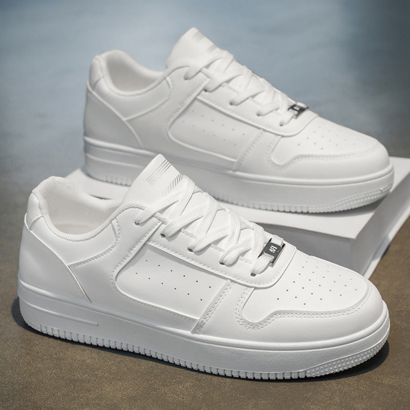 Men's spring new arrivals: trendy fashion sneakers, casual shoes, campus style korean edition, versatile white sneakers