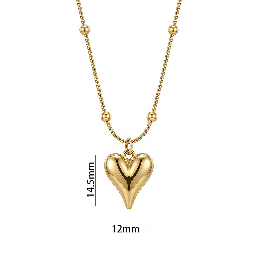 popular light luxury non-fading titanium steel smart heart necklace for women easiest for matchelegantniche style clavicle chain jewelry