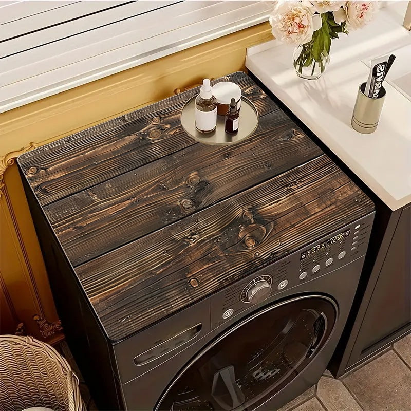 Wood grain diatom mud roller washing machine cover pad sun protection cover casual water-absorbent quick-drying dustproof pad refrigerator dustproof cover cloth