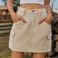 Ebay fashion cross-border foreign trade women's clothing  independent station new style washed elastic waist workwear short skirt skirt