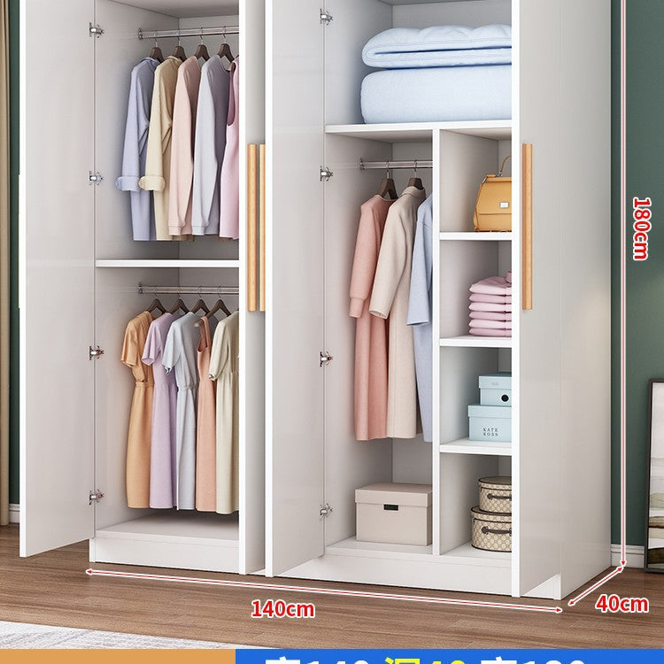 Wardrobe household bedroom wardrobe economical rental room small apartment simple assembly solid wood storage large wardrobe