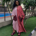 European and american cross-border women's clothing:  spring new arrival - elegant casual loose fit plus size striped long dress with large pockets