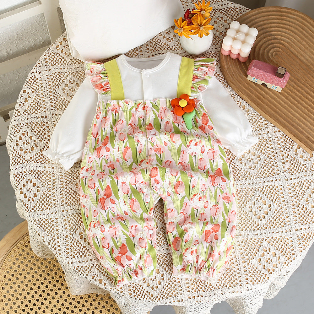 New arrival baby spring & fall onesie cute long sleeves romper baby girl outwear super cute onesie super cute romper