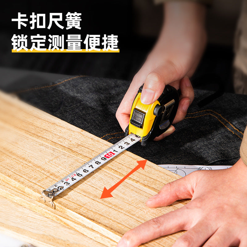 Deli 8208 5m steel tape measure measuring tape measure 5m steel tape measure 5m × 19mm widened all-inclusive glue wholesale