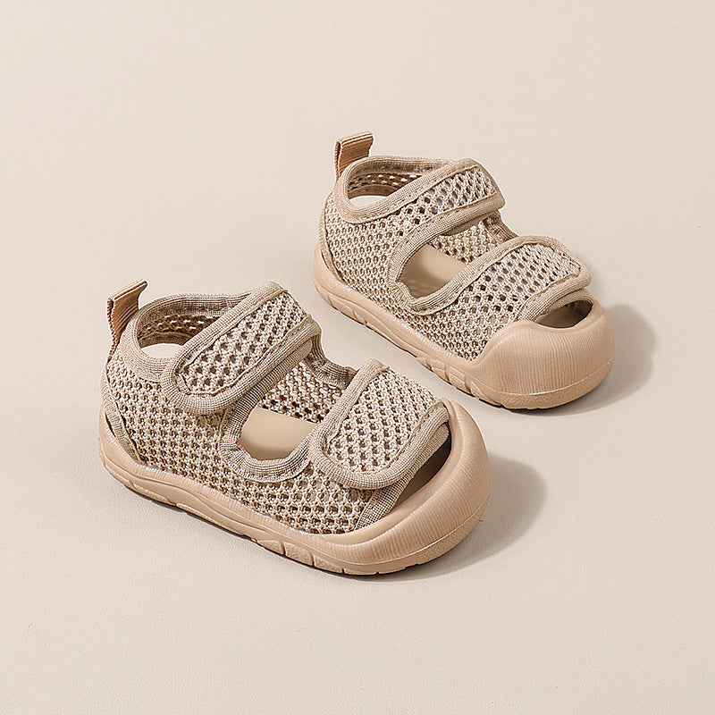 Baby sandals summer girls mesh breathable mesh shoes boys new indoor girls non-slip soft bottom baby shoes
