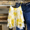summer new arrivals: european and american style women's v-neck double-layer ruffle camisole - slimming inner layer top