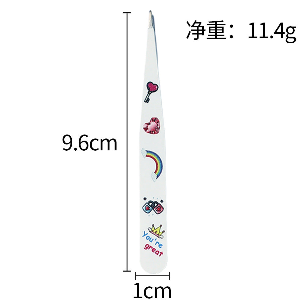 New stainless steel 96 eyebrow clip high-precision 4-piece set, special leather bag for beard pulling and eyebrow trimming, eyebrow clip tweezers