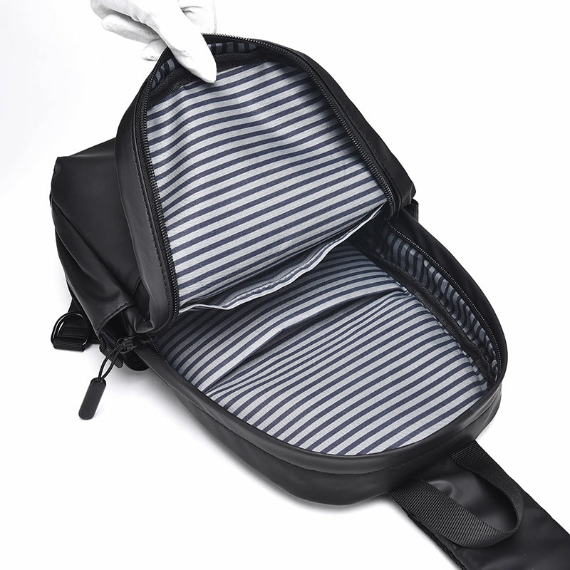 Factory goods chest bag men's new trend casual leather film chest bag anti-splashing multi-functional messenger bag chest bag men