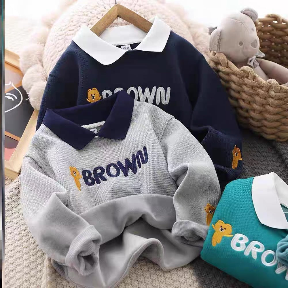 fall/winter new arrivals: kids' hooded sweatshirt - stylish, versatile, korean-inspired, warm base layer for babies and children