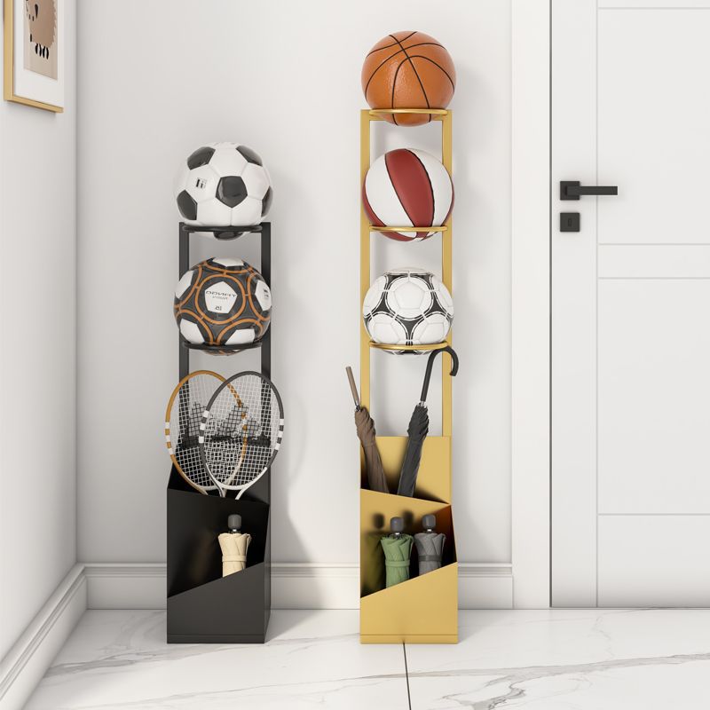 Basketball hoop rack - home sports equipment organizer - racket & soccer ball storage - multi-functional umbrella stand
