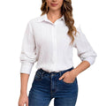 cross-border standard code new  women's original elegant solid color stand collar long sleeve shirt