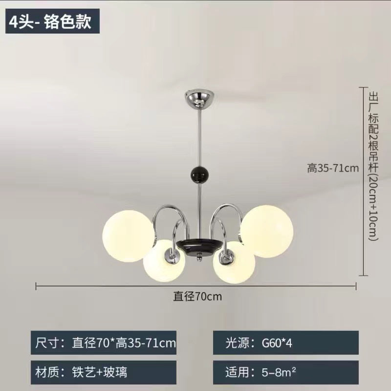 American retro ball chandelier vintage medieval living room dining room bedroom Bauhaus study magic bean French lamp