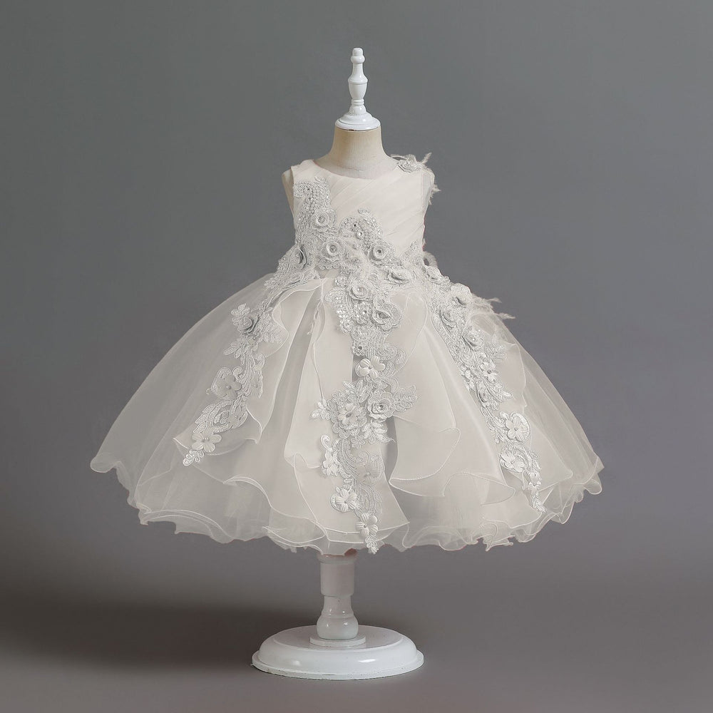 New arrival: export-quality girls' rhinestone bouquet dress - elegant princess style for special occasions, perfect for birthdays and weddings