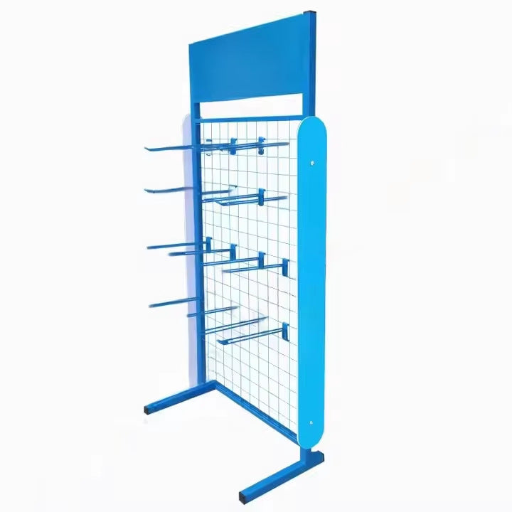 Source Factory Small Metal Store Retail Suspension Product Display Floor Bracket Wire Mesh Panel