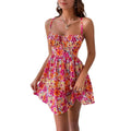 tk cross-border women's resort dress - new spring/summer collection - beach vacation floral print square neck cami dress