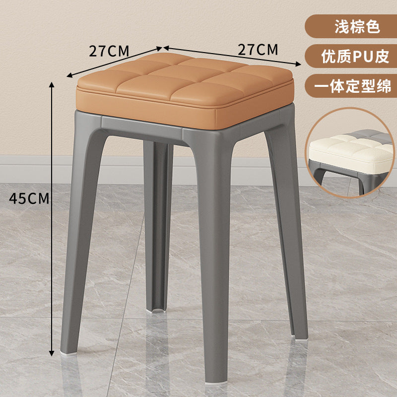 Modern minimalist plastic stool -  new arrival chair - dining chair - light luxury high-end feel - home use - small apartment dining table chair