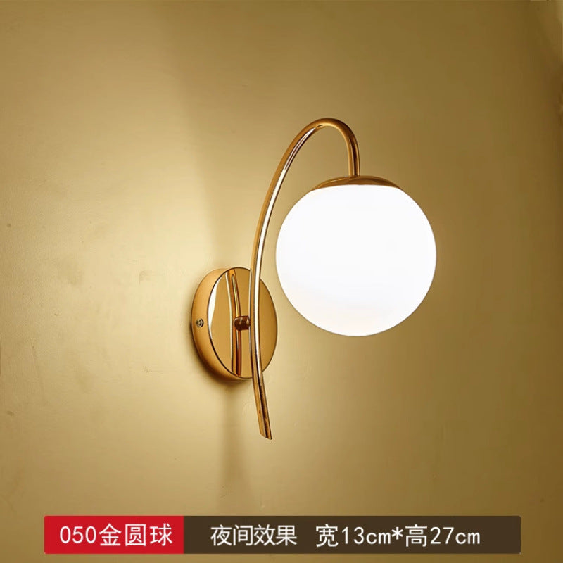 Wall lamp bedroom bedside lamp new simple modern living room background wall lamp light luxury creative staircase aisle balcony lamp
