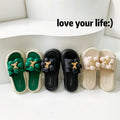 Fashionable and luxurious women's slippers: thickened, floral-embellished, indoor/outdoor, bathroom, anti-slip, summer korean style