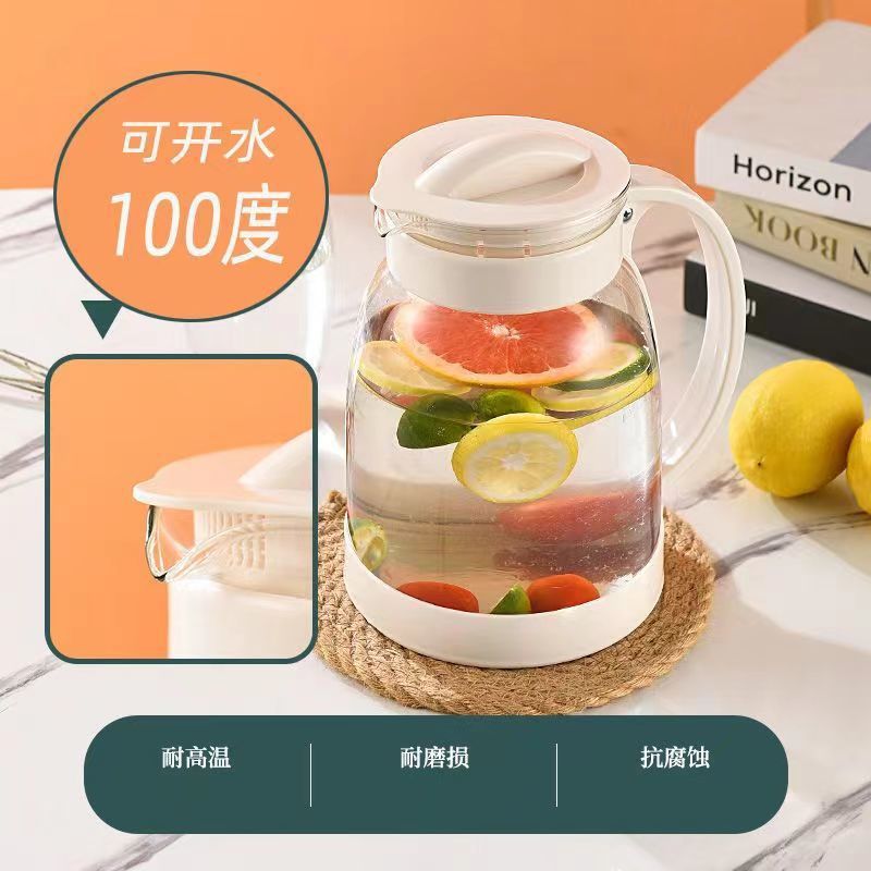 Large-capacity cold water kettle glass high temperature resistant cold boiled water cup teapot suitfor home juice kettle explosion-proof cold water kettle