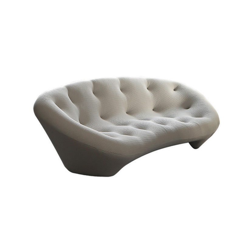 Designer freehand space italian normcore shell sofa living room curved lounge chair cream style accessible luxury small apartment sand