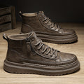 Spring men's new high-top martin boots: trendy, versatile, slip-resistant, durable work shoes, casual leather shoes, and work boots