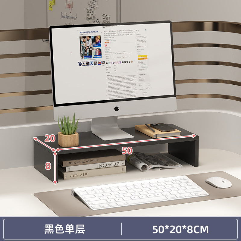 Computer elevated stand monitor bracket desktop bracket office desktop storage shelf workstation corner hole board