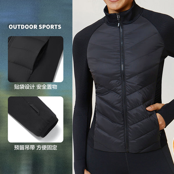 Winter sports down jacket women's light white goose down slim fit and warm LULU down jacket sports jacket