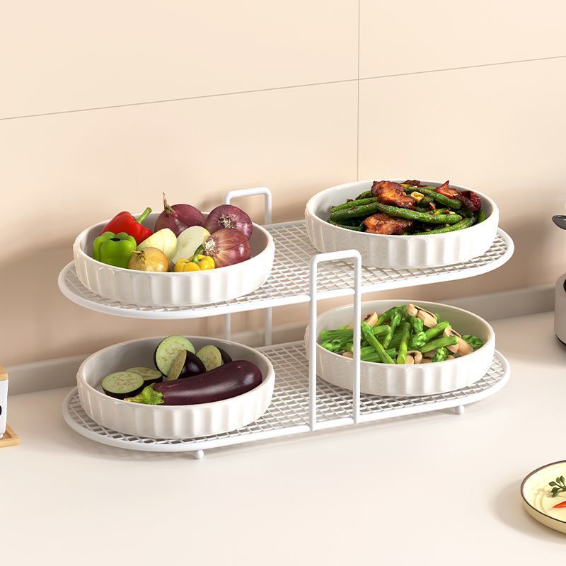 Kitchen multifunctional storage rack, dish rack, storage artifact, dishes, plates, spices, countertop, multi-layer simple tableware rack