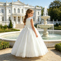 exclusive: girls' white chiffon sleeveless sundress - princess style tutu dress