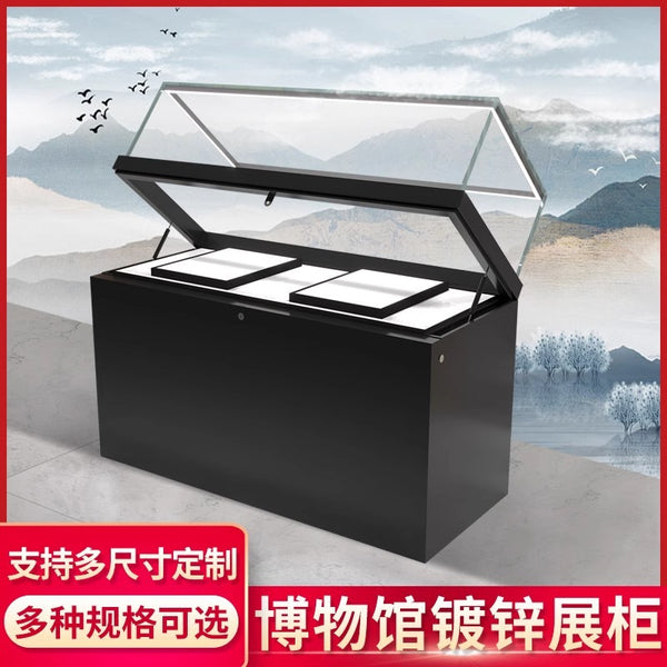 Museum Display Cabinet Antique Jade Collection Documentation Cultural Relics Antique Exhibition Transparent Glass Cabinet