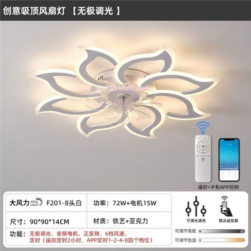 Ceiling lamp with fan new arrivalcasual restaurant lamp modern smart electric fan branch special-shaped fan lamp