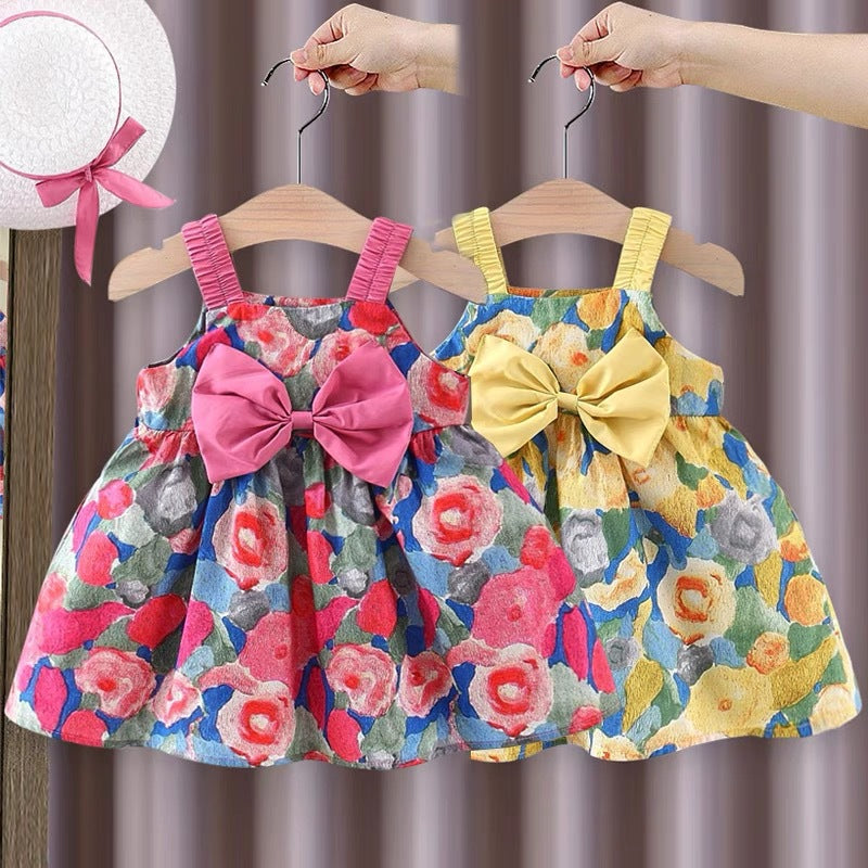 Girls' dresses: new  summer collection - baby & toddler cartoon bowknot mesh tank dress