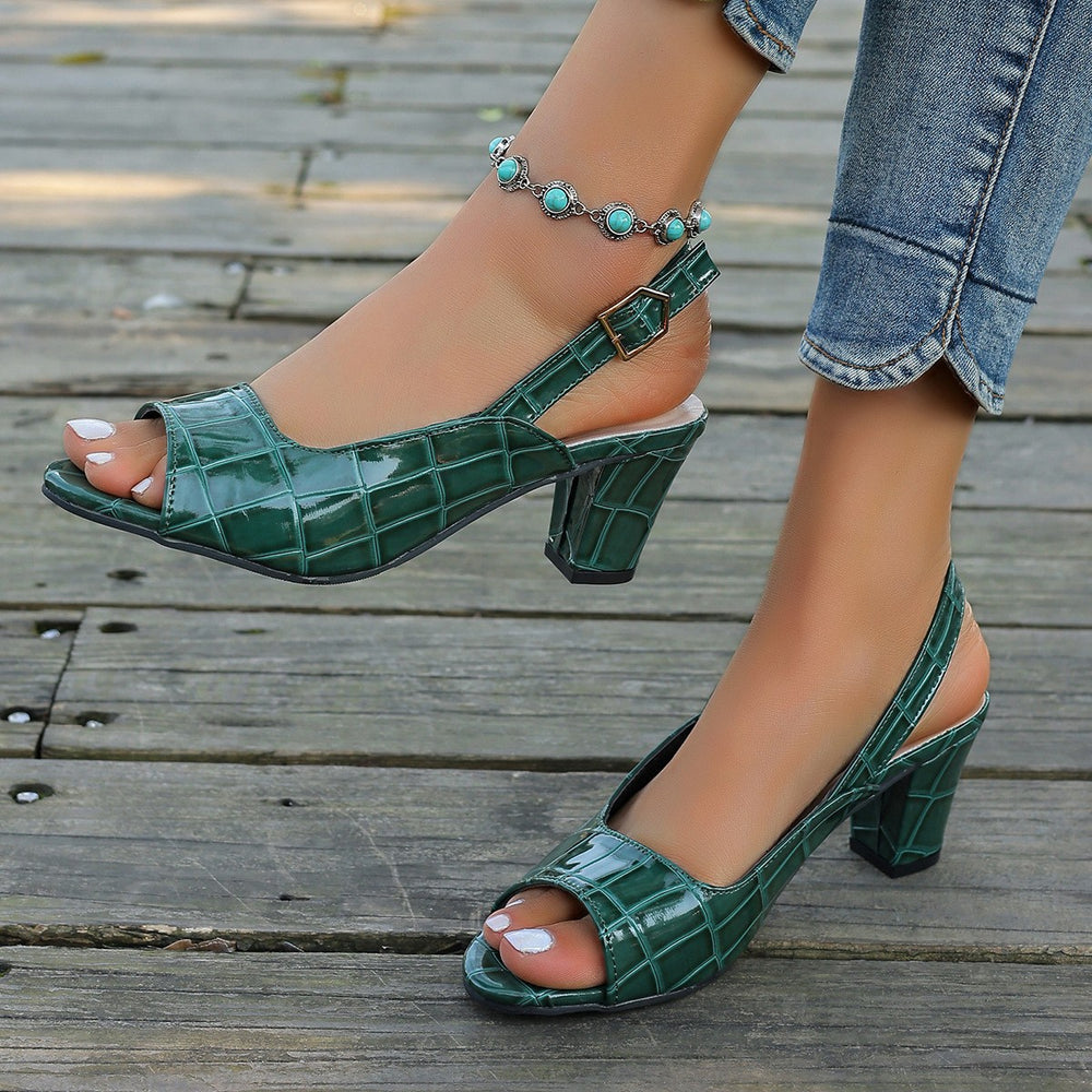 export style 2026 spring/summer new arrivals: casual & fashionable open-toe peep-toe high heel sandals - versatile plus size women's footwear