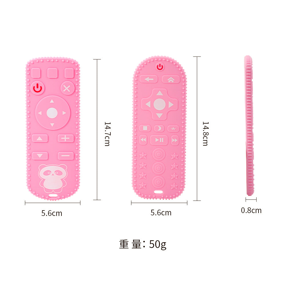 Customized silicone remote control Toothpaste baby platinum soft silicone odor-free baby tooth grinder panda bite glue bite