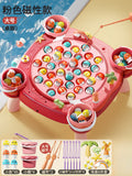 Extra large pink table legs [45 magnetic fish + 4 barrels + 8 poles + 4 three-dimensional scenes]
