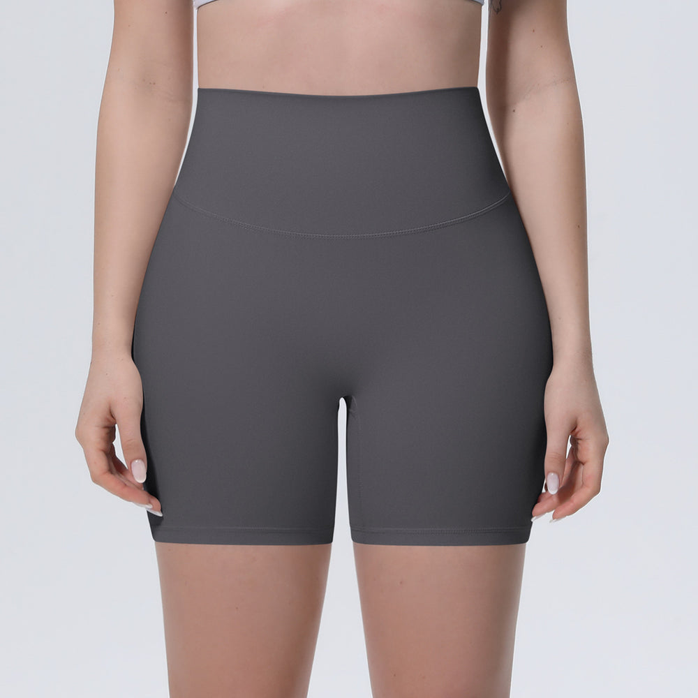 New arrival nude brushed quick-drying yoga pants women's high waist abdominal fitness shorts peach butt tight sports three-quarter pants