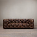 American light luxury living room straight row multi-person first-layer cowhide casual sofa house small apartment oil wax leather three-person sofa