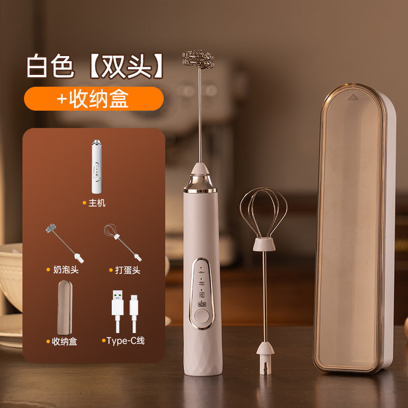 Electric milk frother coffee frother home cream whipper handheld small mixer wireless egg beater