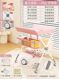 Pink [plus mobile lift model] + storage rack + clothes drying rod + storage basket + three-level adjustment + universal wheels (with gift package)