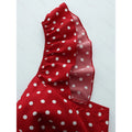 Women's summer casual elegant polka dot print v-neck ruffle trim pleated bow tie waist long maxi dress