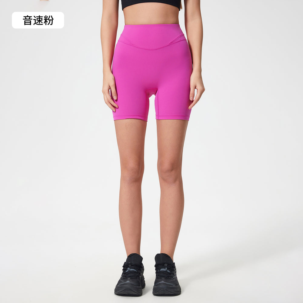 Summer seamless high-waisted workout shorts - women's tummy control, butt lifting yoga shorts for running, cycling, and fitness - 3/4 length - d25062