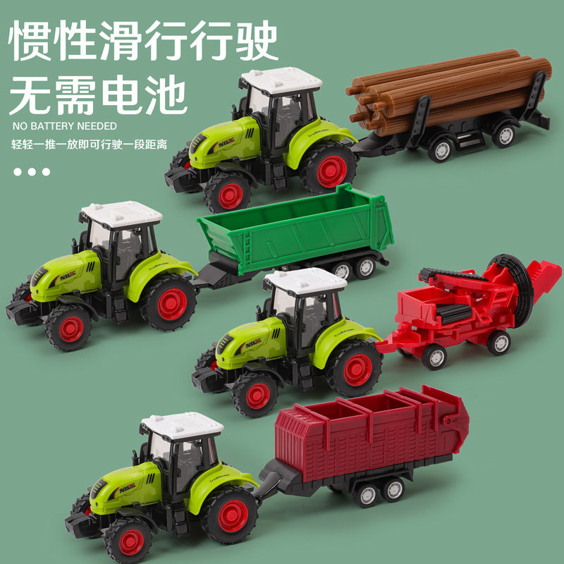 inertial simulation farmer truck tractor pastoral engineering vehicle wood transport vehicle model kids toys wholesale