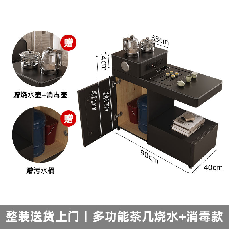 Movable coffee table small apartment multi-functional side cabinet water boiling tea bluetooth audio side sofa side table tea cabinet