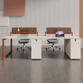 Thickened steel frame office desk and chair combination four-person double 2-person 4-person desk casual modern office electric thickened