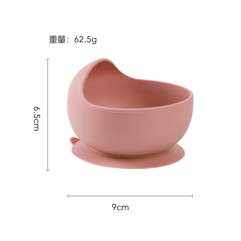 Silicone kids' meal set: baby food training suction bowl, food-grade fork and spoon, feeding utensils for babies